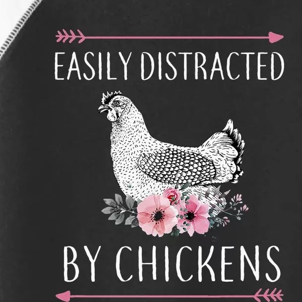 Easily Distracted By Chickens For Chicken Lovers Funny Toddler Fine Jersey T-Shirt