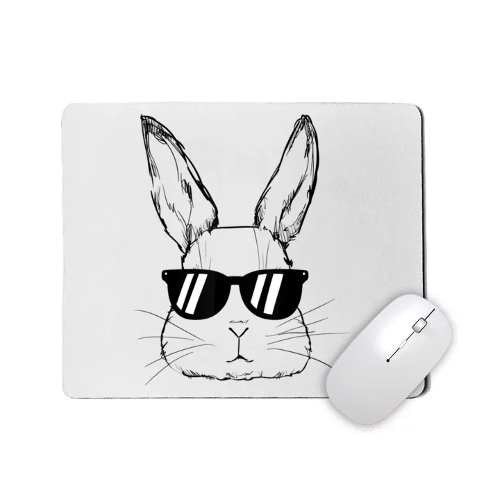 Easter Day Bunny Face With Sunglasses For Boy  Kid Mousepad