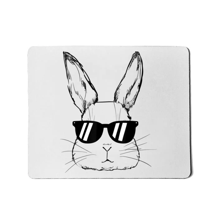 Easter Day Bunny Face With Sunglasses For Boy  Kid Mousepad