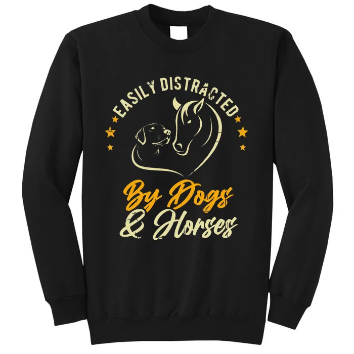 Easily Distracted By Dogs And Horses Dog Mom Horse Mom Sweatshirt