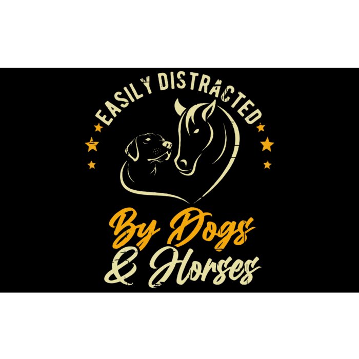 Easily Distracted By Dogs And Horses Dog Mom Horse Mom Bumper Sticker