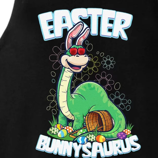 Easter Dinosaur Bunny Egg Hunt Brontosaurus Ladies Tri-Blend Wicking Tank