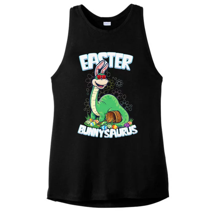 Easter Dinosaur Bunny Egg Hunt Brontosaurus Ladies Tri-Blend Wicking Tank