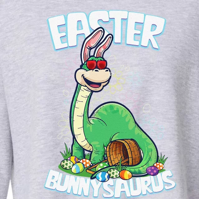 Easter Dinosaur Bunny Egg Hunt Brontosaurus Cropped Pullover Crew