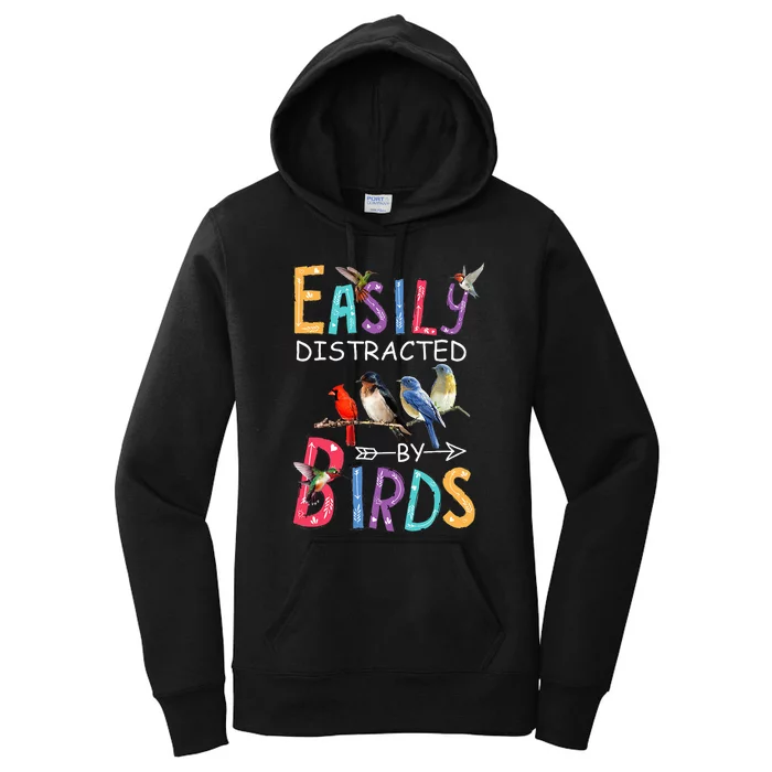 Easily Distracted By Birds Funny Bird Women's Pullover Hoodie