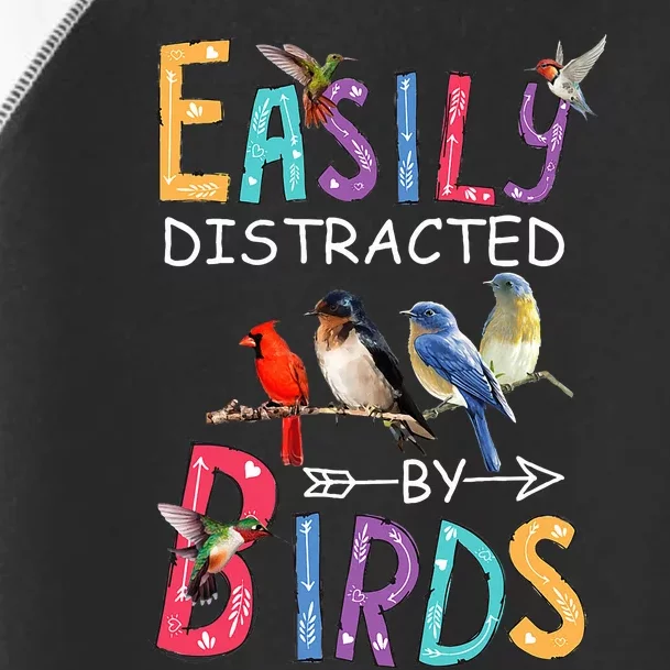 Easily Distracted By Birds Funny Bird Toddler Fine Jersey T-Shirt