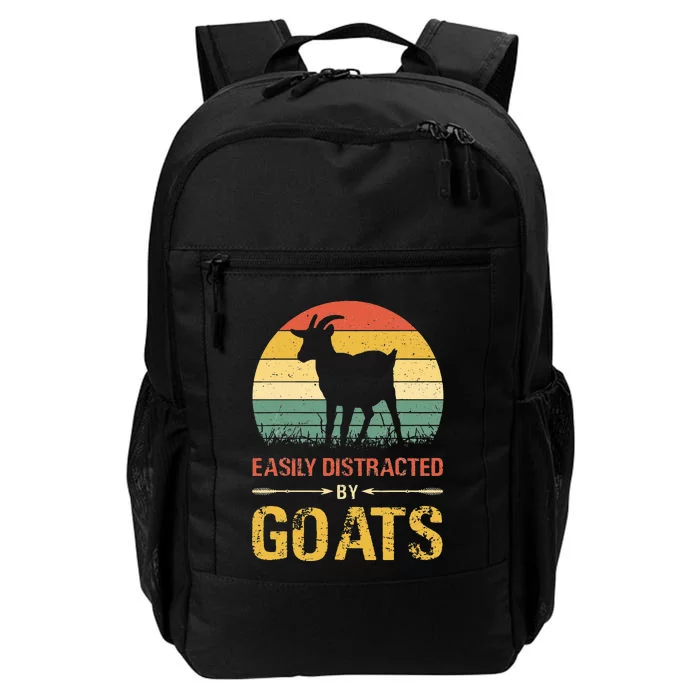 Easily Distracted By Goats Retro Vintage Farm Goat Lover Daily Commute Backpack