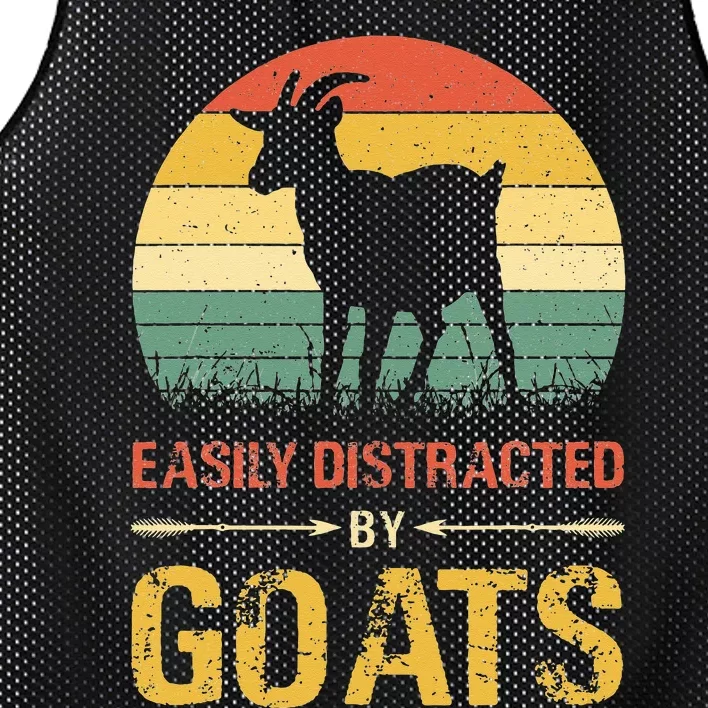 Easily Distracted By Goats Retro Vintage Farm Goat Lover Mesh Reversible Basketball Jersey Tank