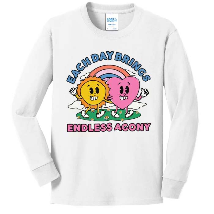 Each Day Brings Endless Agony Kids Long Sleeve Shirt