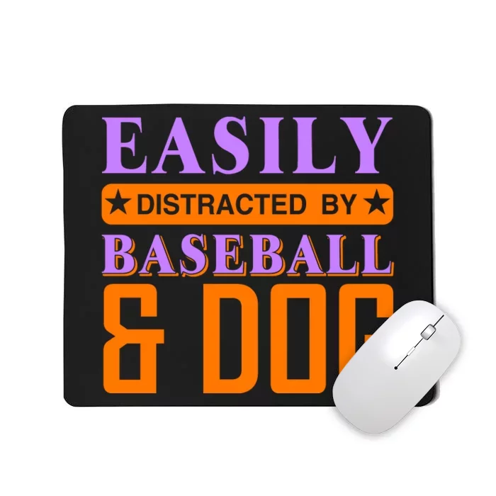 Eaisly Distracted By Baseball And Dog Mousepad