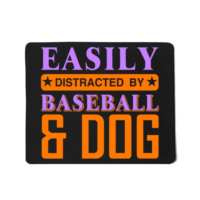 Eaisly Distracted By Baseball And Dog Mousepad