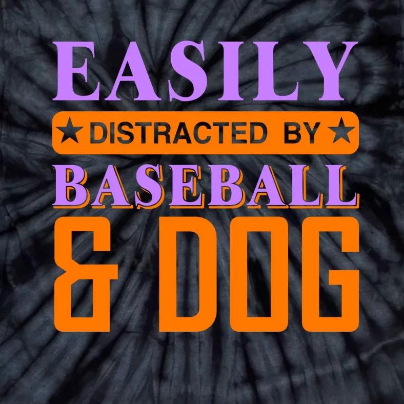 Eaisly Distracted By Baseball And Dog Tie-Dye T-Shirt