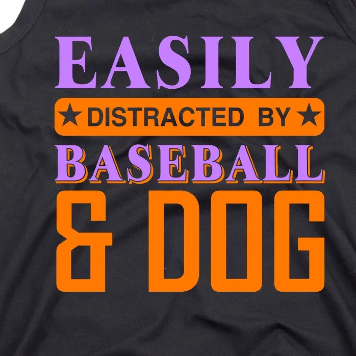 Eaisly Distracted By Baseball And Dog Tank Top