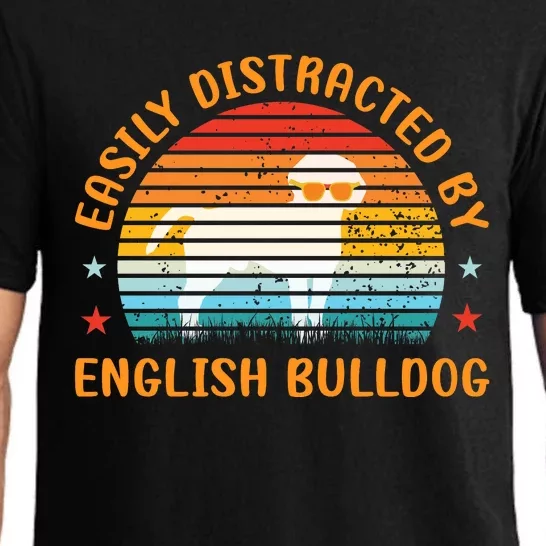 Easily Distracted By English Bulldog Pajama Set