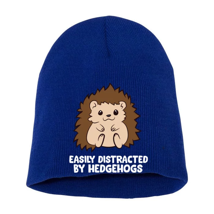 Easily Distracted By Hedgehogs Cute Hedgehog Cute Gift Short Acrylic Beanie