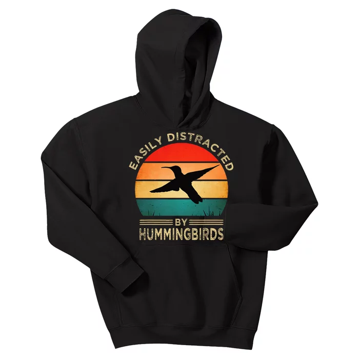 Easily Distracted By Hummingbirds Kids Hoodie