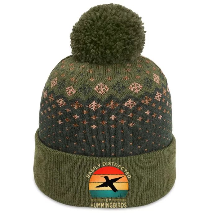 Easily Distracted By Hummingbirds The Baniff Cuffed Pom Beanie