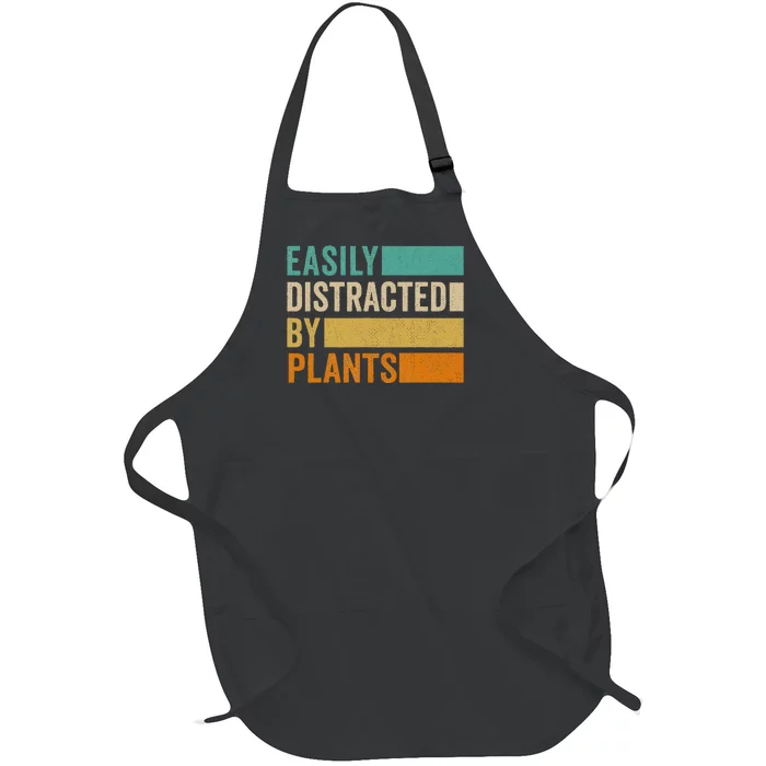 Easily Distracted By Plants Full-Length Apron With Pocket