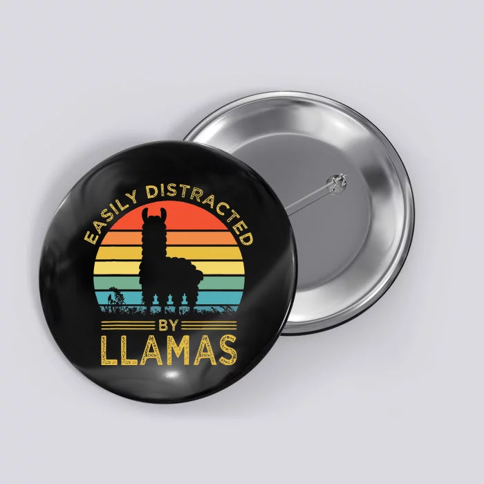 Easily Distracted By Llamas Button