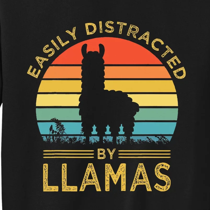 Easily Distracted By Llamas Tall Sweatshirt