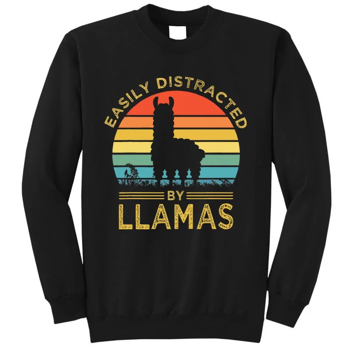 Easily Distracted By Llamas Tall Sweatshirt