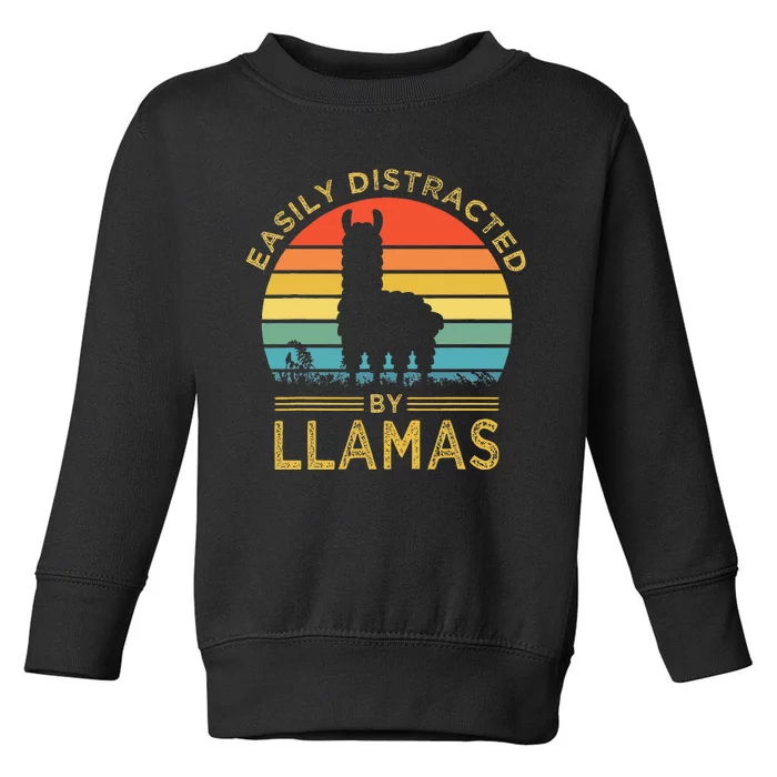 Easily Distracted By Llamas Toddler Sweatshirt