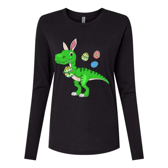 Easter Dinosaur Boy Bunny Easter Basket Stuffers Womens Cotton Relaxed Long Sleeve T-Shirt