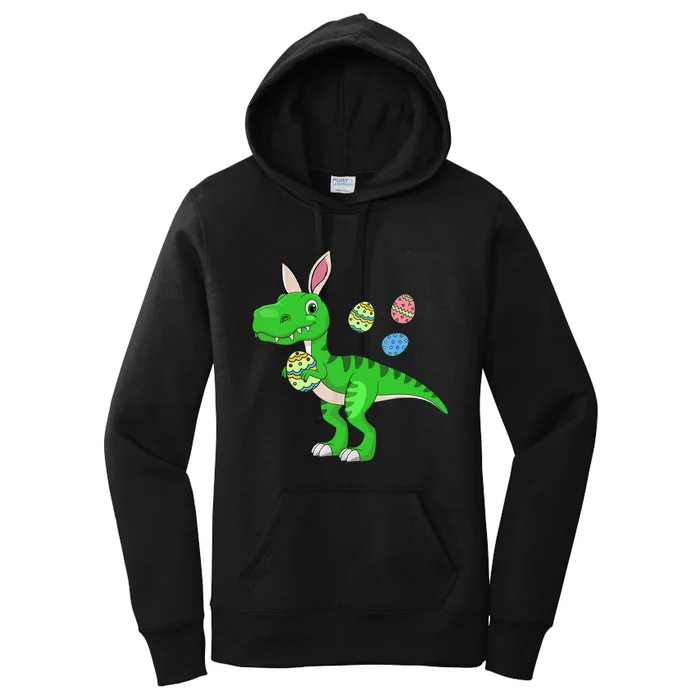 Easter Dinosaur Boy Bunny Easter Basket Stuffers Women's Pullover Hoodie