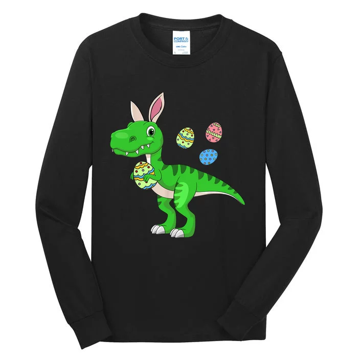 Easter Dinosaur Boy Bunny Easter Basket Stuffers Tall Long Sleeve T-Shirt