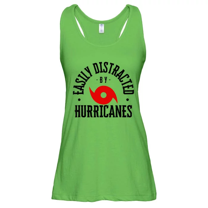 Easily Distracted By Hurricanes Hurricane Season Fun Weather Ladies Essential Flowy Tank