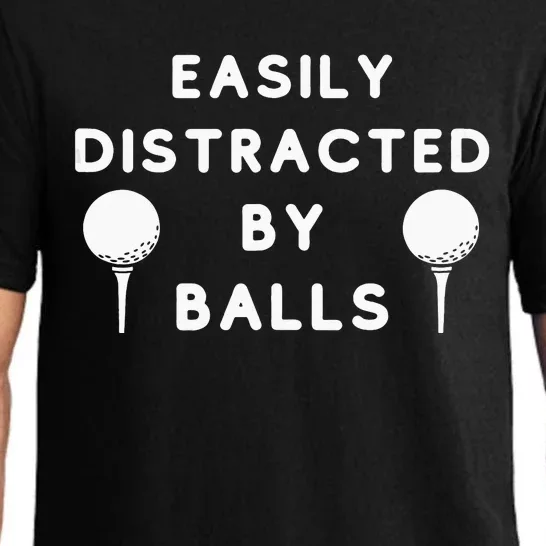 Easily Distracted By Balls Golf Funny Ball Putt Pajama Set