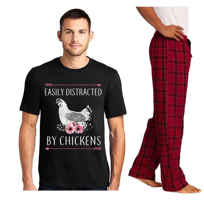 Easily Distracted By Chickens For Chicken Lovers Funny Pajama Set