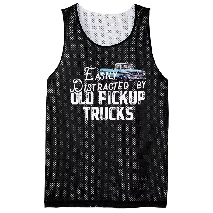 Easily Distracted By Old Pickup Trucks Cute Trucker Mesh Reversible Basketball Jersey Tank