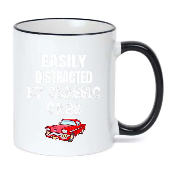 Easily Distracted By Classic Cars Black Color Changing Mug