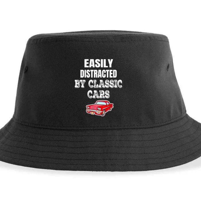 Easily Distracted By Classic Cars Sustainable Bucket Hat