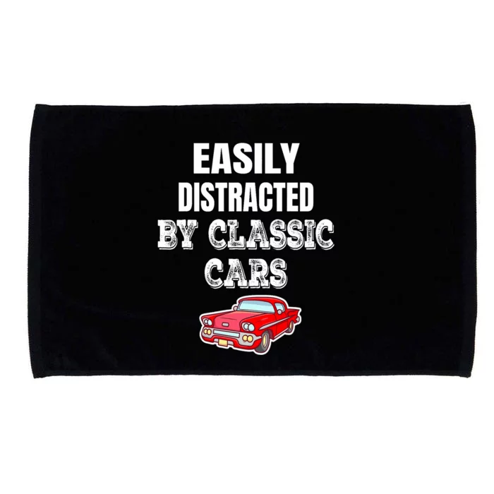 Easily Distracted By Classic Cars Microfiber Hand Towel