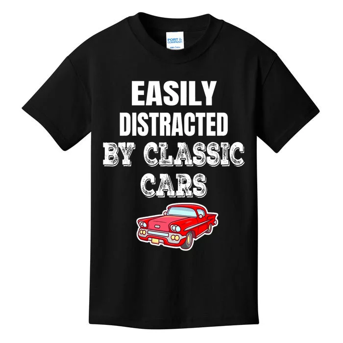 Easily Distracted By Classic Cars Kids T-Shirt