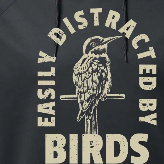 Easily Distracted By Birds Performance Fleece Hoodie