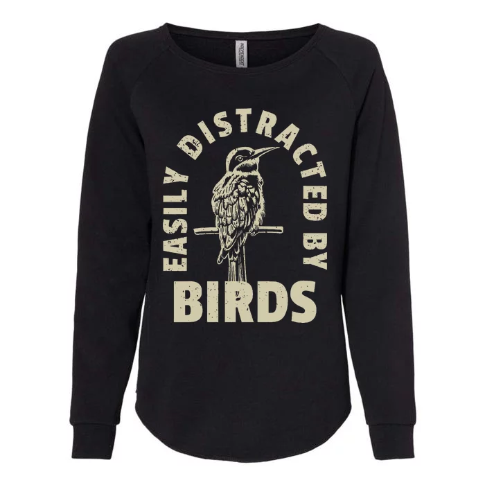 Easily Distracted By Birds Womens California Wash Sweatshirt