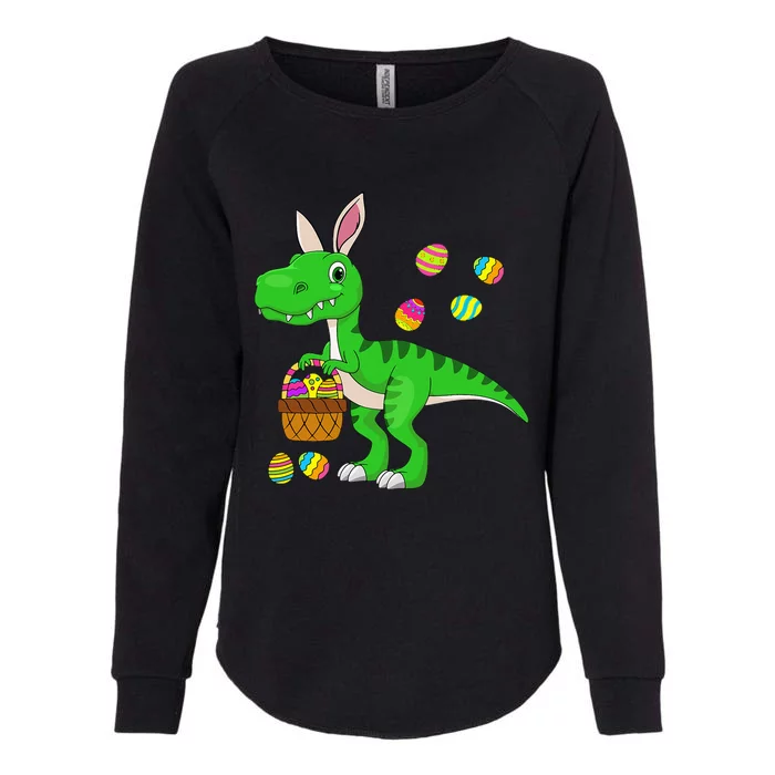 Easter Dinosaur Bunny Ears Easter Basket Stuffers Womens California Wash Sweatshirt