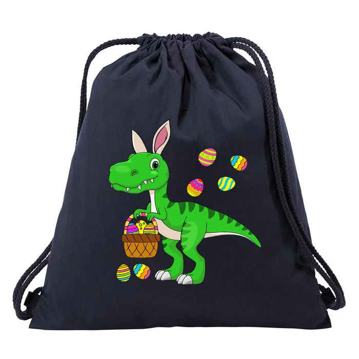 Easter Dinosaur Bunny Ears Easter Basket Stuffers Drawstring Bag