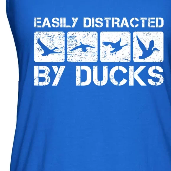 Easily Distracted By Ducks Duck Hunting Duck Hunter Meaningful Gift Ladies Essential Flowy Tank