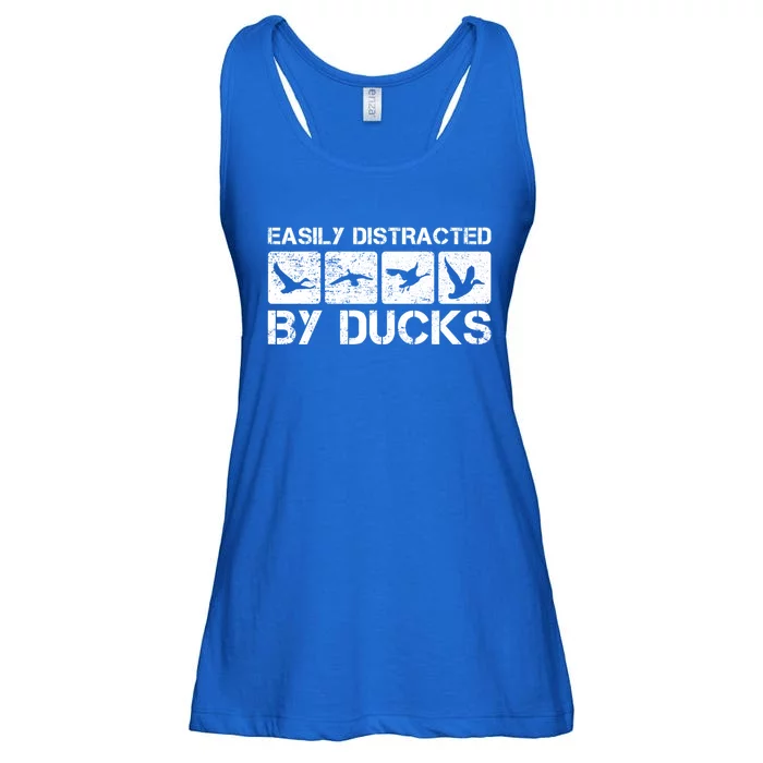 Easily Distracted By Ducks Duck Hunting Duck Hunter Meaningful Gift Ladies Essential Flowy Tank