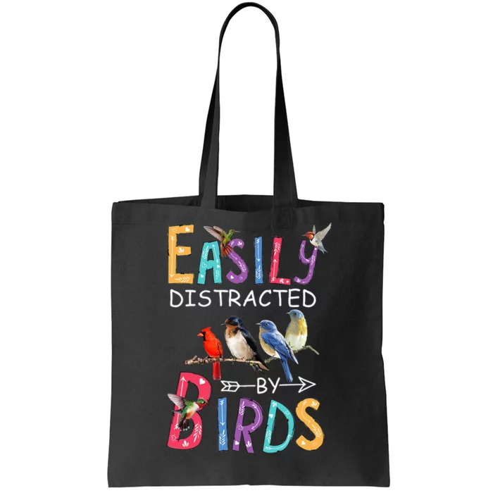 Easily Distracted By Birds Funny Bird Tote Bag