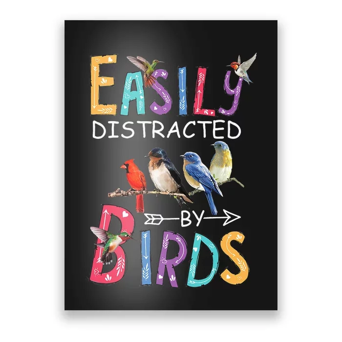 Easily Distracted By Birds Funny Bird Poster