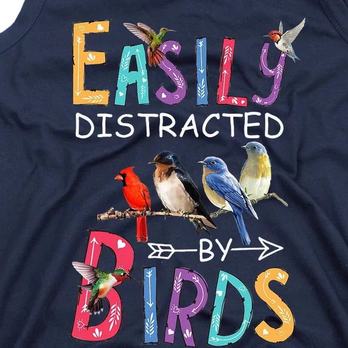 Easily DistractedBy Birds Funny Bird Tank Top