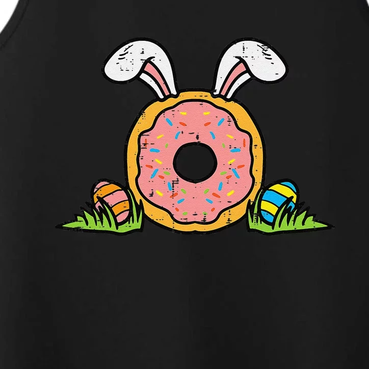 Easter Donut Bunny Ears Eggs Cute Dessert Pastry Chef Baker Performance Tank