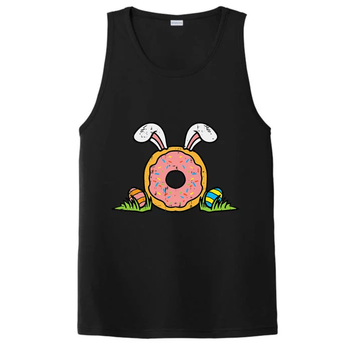 Easter Donut Bunny Ears Eggs Cute Dessert Pastry Chef Baker Performance Tank