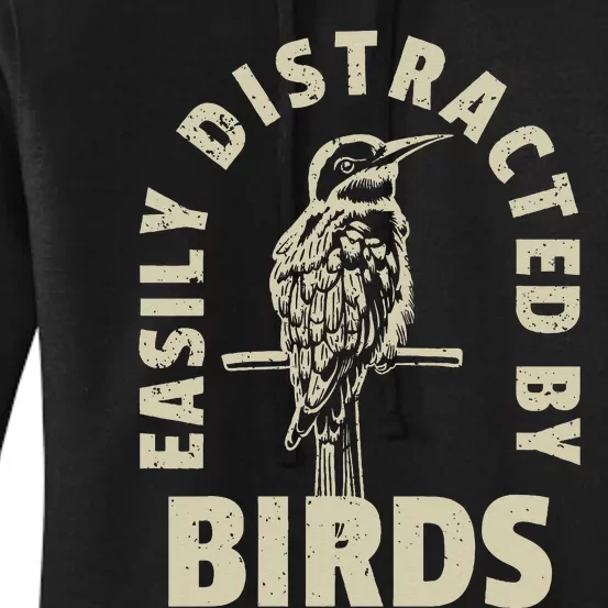 Easily Distracted By Birds Women's Pullover Hoodie