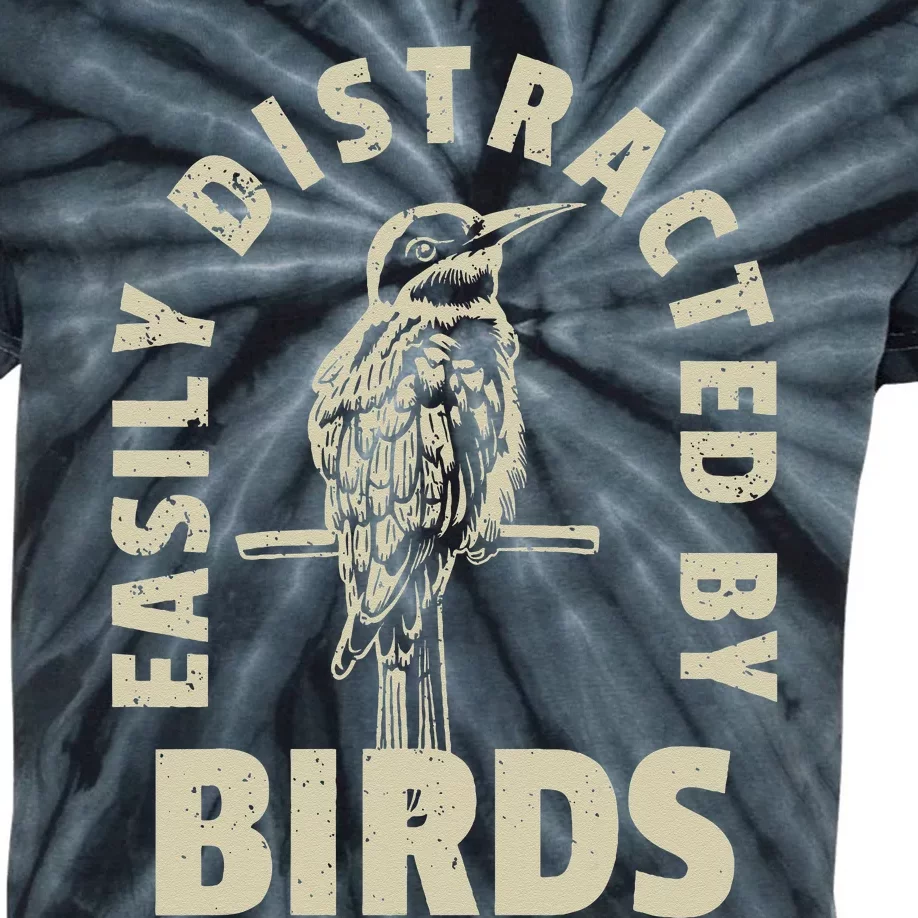 Easily Distracted By Birds Kids Tie-Dye T-Shirt